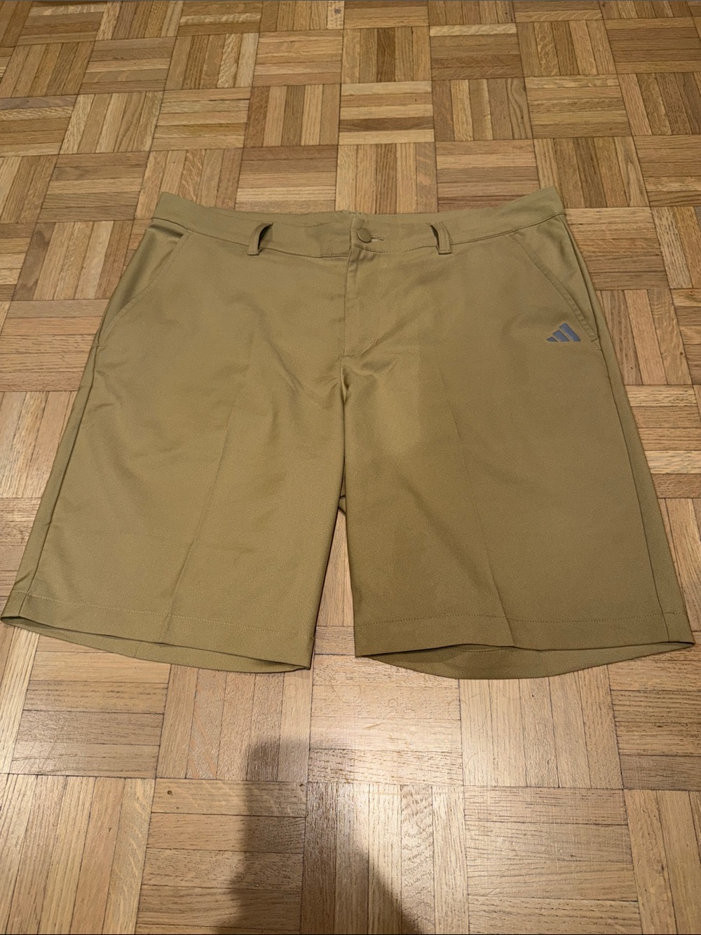 Used - Adidas Men's Three Stripe Golf Shorts - Khaki - Size ‘34
